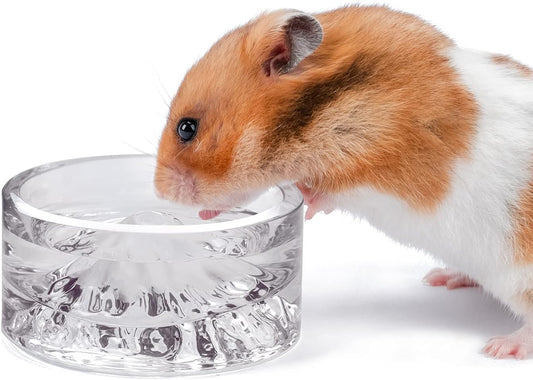 Hamster Feeding & Water Bowls- Mount Fuji Series Glass Drinking Bowls for Dwarf Syrian Hamsters Gerbils Mice Rats or Other Similar-Sized Small Pets