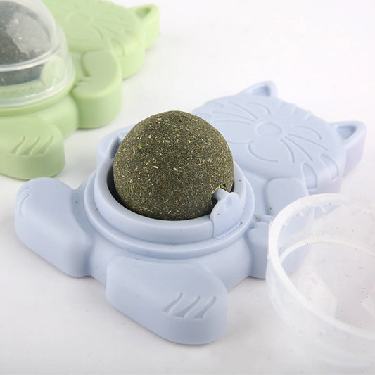 Catnip Wall Ball,Cat Toys, Edible Cat Licking Toy, Cat Chew Toy, Teeth Cleaning Cat Bite Toy, Rotatable Indoor Cat Toy, Cat Wall Decoration
