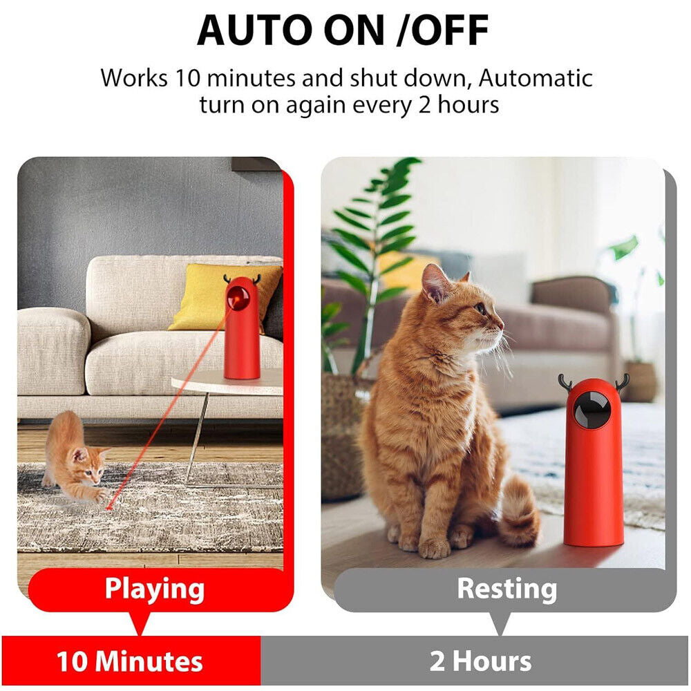 3 Settings Cat Laser Toy Automatic Indoor Motion Activated Interactive Recharge