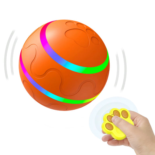 Interactive Dog Toys Ball, Active Wicked Dog Ball with Remote Control, Automatic Rolling Bouncing Dog Ball with Light