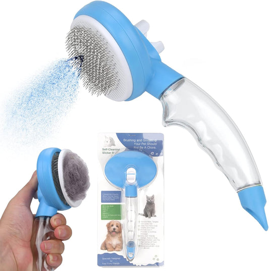 Dog Brush,Ritatsar Self Cleaning Cat Undercoat Hair Remover Brush Comb for Shedding Grooming Kit Supplies,Pet Bath Bristle Slicker Brush for Long Haired Short Hair Cats Large Small Dogs Rabbit Puppy